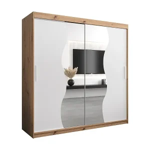 Geprüft SCHWEBETÜRENSCHRANK MADRYT 200/200/62 2-türig (Artisan/Weiß)