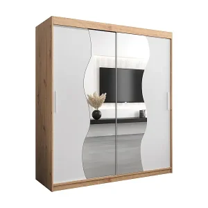 SCHWEBETÜRENSCHRANK MADRYT 200/180/62 2-türig (Artisan/Weiß) Expressversand