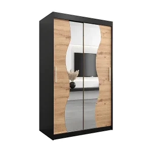 SCHWEBETÜRENSCHRANK MADRYT 200/120/62 2-türig (Schwarz/Artisan) Aktuell