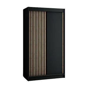 SCHWEBETÜRENSCHRANK LAMELO 200/120/62 2-türig (Schwarz/Schwarz/Artisan) Neuheit