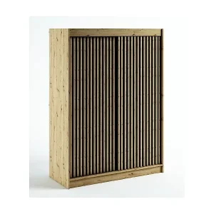 Sofort Bestellen SCHWEBETÜRENSCHRANK LAMELO 1 200/150/62 2-türig (Artisan/Schwarz/Artisan)