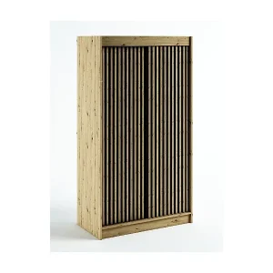 Neuheit SCHWEBETÜRENSCHRANK LAMELO 1 200/120/62 2-türig (Artisan/Schwarz/Artisan)