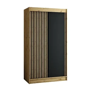 SCHWEBETÜRENSCHRANK LAMELO 200/120/62 2-türig (Artisan/Schwarz/Artisan) Online Kaufen