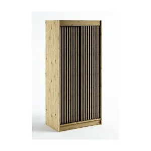 Must-Have SCHWEBETÜRENSCHRANK LAMELO 1 200/100/62 2-türig (Artisan/Schwarz/Artisan)