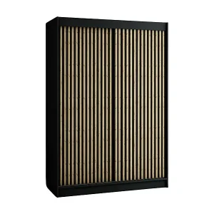 SCHWEBETÜRENSCHRANK LAMELO 1 200/150/62 2-türig (Schwarz/Schwarz/Artisan) Günstig