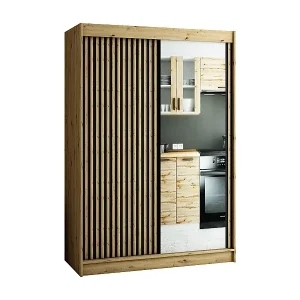 Aktuell SCHWEBETÜRENSCHRANK LAMELO 2 200/150/62 2-türig (Artisan/Schwarz/Artisan)