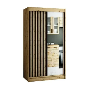 Solange Der Vorrat Reicht SCHWEBETÜRENSCHRANK LAMELO 2 200/120/62 2-türig (Artisan/Schwarz/Artisan)