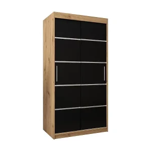 SCHWEBETÜRENSCHRANK VERONA 1 200/100/62 2-türig (Artisan/Schwarz) Aktuell