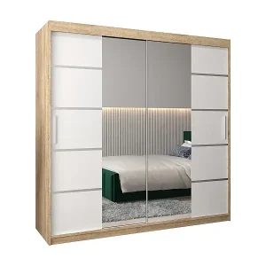 Online Kaufen SCHWEBETÜRENSCHRANK VERONA 4 200/200/62 2-türig (Sonoma/Weiß)