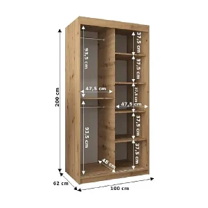 SCHWEBETÜRENSCHRANK VERONA 4 200/100/62 2-türig (Weiß/Weiß) Markenware