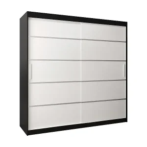 SCHWEBETÜRENSCHRANK VERONA 1 200/200/62 2-türig (Schwarz/Weiß) Must-Have
