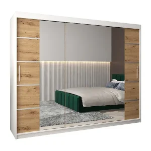 SCHWEBETÜRENSCHRANK VERONA 4 200/250/62 3-türig (Weiß/Artisan) Sonderangebot