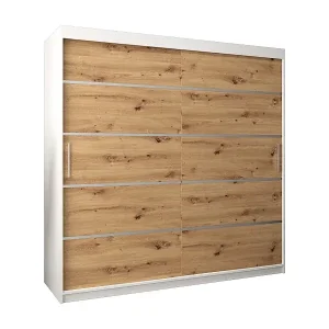 Knallerangebot SCHWEBETÜRENSCHRANK VERONA 1 200/200/62 2-türig (Weiß/Artisan)