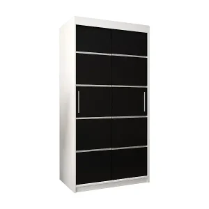 SCHWEBETÜRENSCHRANK VERONA 1 200/100/62 2-türig (Weiß/Schwarz) Saisonangebot