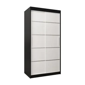 SCHWEBETÜRENSCHRANK VERONA 1 200/100/62 2-türig (Schwarz/Weiß) Expressversand