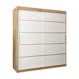 SCHWEBETÜRENSCHRANK VERONA 1 200/180/62 2-türig (Artisan/Weiß) Top-Angebot
