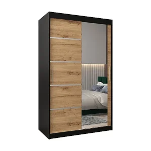 Begrenztes Angebot SCHWEBETÜRENSCHRANK VERONA 2 200/120/62 2-türig (Schwarz/Artisan)