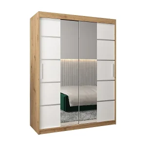 Abverkauf SCHWEBETÜRENSCHRANK VERONA 4 200/150/62 2-türig (Artisan/Weiß)