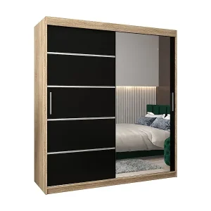 Jetzt Kaufen SCHWEBETÜRENSCHRANK VERONA 2 200/180/62 2-türig (Sonoma/Schwarz)