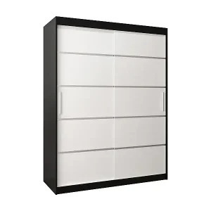 Meistverkauft SCHWEBETÜRENSCHRANK VERONA 1 200/150/62 2-türig (Schwarz/Weiß)