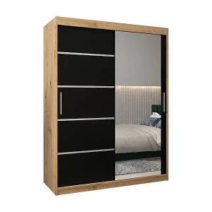 Neu SCHWEBETÜRENSCHRANK VERONA 2 200/150/62 2-türig (Artisan/Schwarz)