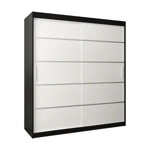 SCHWEBETÜRENSCHRANK VERONA 1 200/180/62 2-türig (Schwarz/Weiß) Meistverkauft