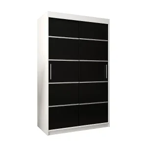 SCHWEBETÜRENSCHRANK VERONA 1 200/120/62 2-türig (Weiß/Schwarz) Top-Preis