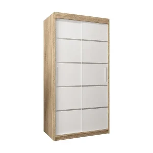 Preisknaller SCHWEBETÜRENSCHRANK VERONA 1 200/100/62 2-türig (Sonoma/Weiß)