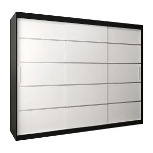 SCHWEBETÜRENSCHRANK VERONA 1 200/250/62 3-türig (Schwarz/Weiß) Heißes Angebot