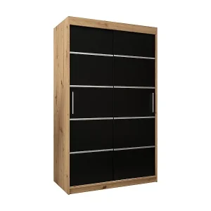 Preisreduziert SCHWEBETÜRENSCHRANK VERONA 1 200/120/62 2-türig (Artisan/Schwarz)