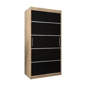 Schnäppchen SCHWEBETÜRENSCHRANK VERONA 1 200/100/62 2-türig (Sonoma/Schwarz)