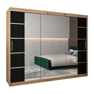 Top-Seller SCHWEBETÜRENSCHRANK VERONA 4 200/250/62 3-türig (Artisan/Schwarz)