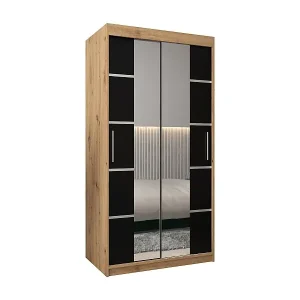 SCHWEBETÜRENSCHRANK VERONA 4 200/100/62 2-türig (Artisan/Schwarz) Schnäppchen