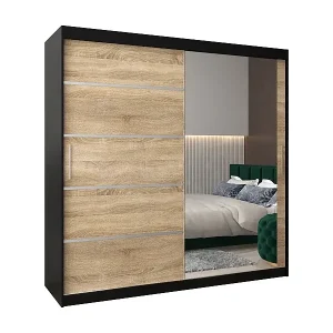 SCHWEBETÜRENSCHRANK VERONA 2 200/200/62 2-türig (Schwarz/Sonoma) Neu Im Sortiment