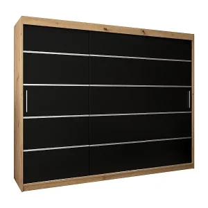 Garantierte Lieferung SCHWEBETÜRENSCHRANK VERONA 1 200/250/62 3-türig (Artisan/Schwarz)