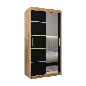 SCHWEBETÜRENSCHRANK VERONA 2 200/100/62 2-türig (Artisan/Schwarz) Geprüft