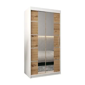 SCHWEBETÜRENSCHRANK VERONA 4 200/100/62 2-türig (Weiß/Artisan) Versand Am Gleichen Tag