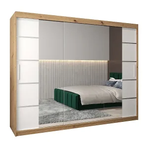 SCHWEBETÜRENSCHRANK VERONA 4 200/250/62 3-türig (Artisan/Weiß) Nur Heute