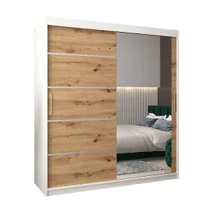 Kostenfreie Lieferung SCHWEBETÜRENSCHRANK VERONA 2 200/180/62 2-türig (Weiß/Artisan)