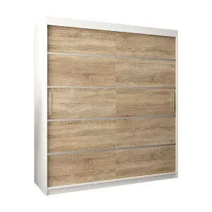 Finale Aktion SCHWEBETÜRENSCHRANK VERONA 1 200/180/62 2-türig (Weiß/Sonoma)