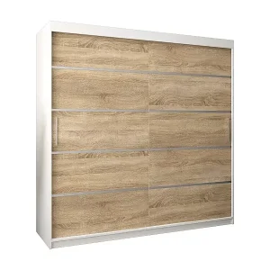 SCHWEBETÜRENSCHRANK VERONA 1 200/200/62 2-türig (Weiß/Sonoma) Angebot