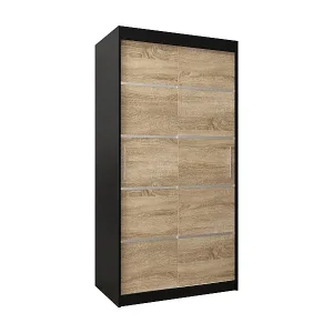 SCHWEBETÜRENSCHRANK VERONA 1 200/100/62 2-türig (Schwarz/Sonoma) Sonderaktion