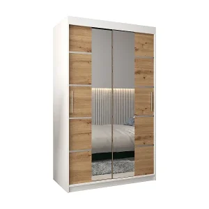 SCHWEBETÜRENSCHRANK VERONA 4 200/120/62 2-türig (Weiß/Artisan) Schnäppchen