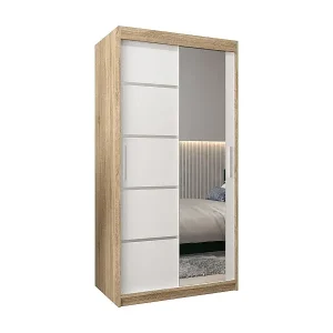 Zertifiziert SCHWEBETÜRENSCHRANK VERONA 2 200/100/62 2-türig (Sonoma/Weiß)