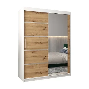 SCHWEBETÜRENSCHRANK VERONA 2 200/150/62 2-türig (Weiß/Artisan) Rabatt