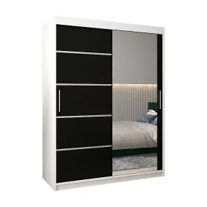 SCHWEBETÜRENSCHRANK VERONA 2 200/150/62 2-türig (Weiß/Schwarz) Online Kaufen