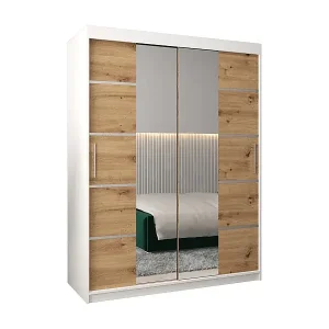 Angebot SCHWEBETÜRENSCHRANK VERONA 4 200/150/62 2-türig (Weiß/Artisan)