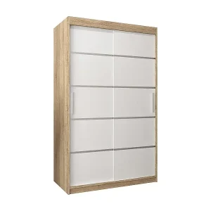 SCHWEBETÜRENSCHRANK VERONA 1 200/120/62 2-türig (Sonoma/Weiß) Preis Gesenkt