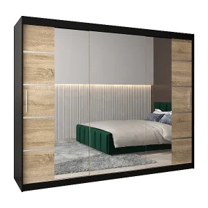 Kostenloser Rückversand SCHWEBETÜRENSCHRANK VERONA 4 200/250/62 3-türig (Schwarz/Sonoma)