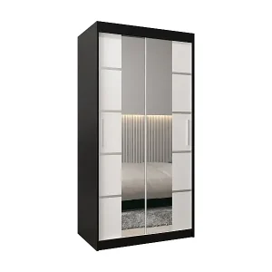 Beliebt SCHWEBETÜRENSCHRANK VERONA 4 200/100/62 2-türig (Schwarz/Weiß)